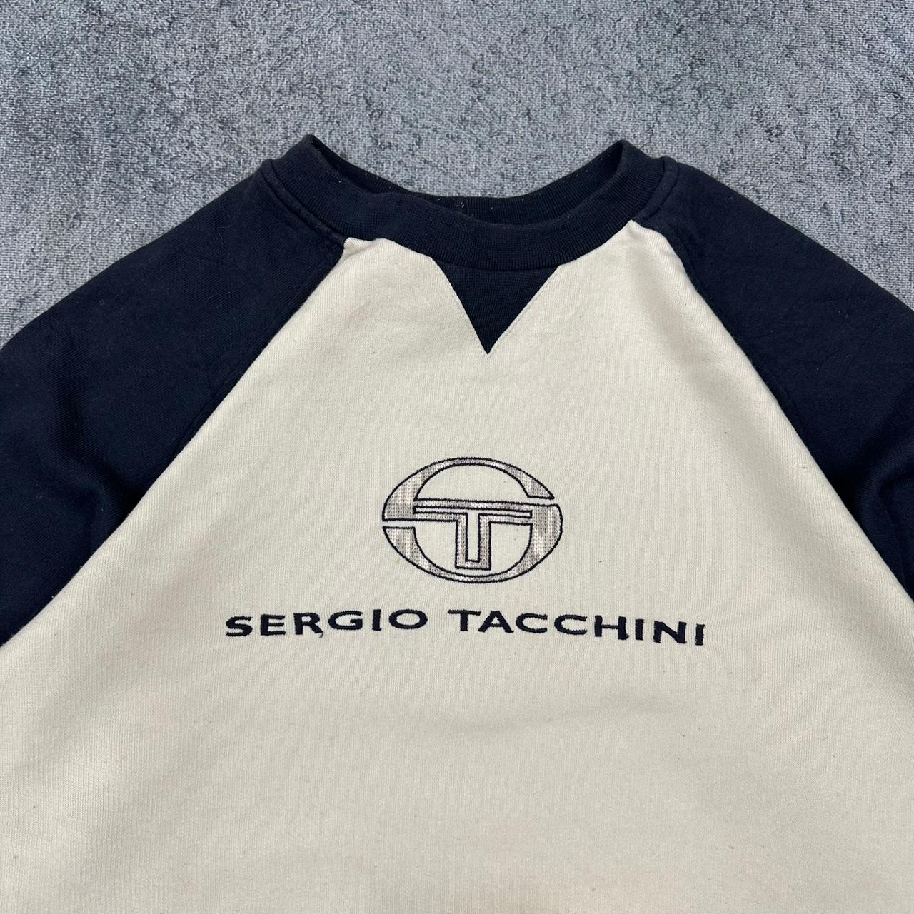 Sergio Tacchini vintage big logo Sweatshirt Crewneck creme M