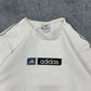 Adidas vintage big Logo embroidery Sweatshirt Crewneck weiß L