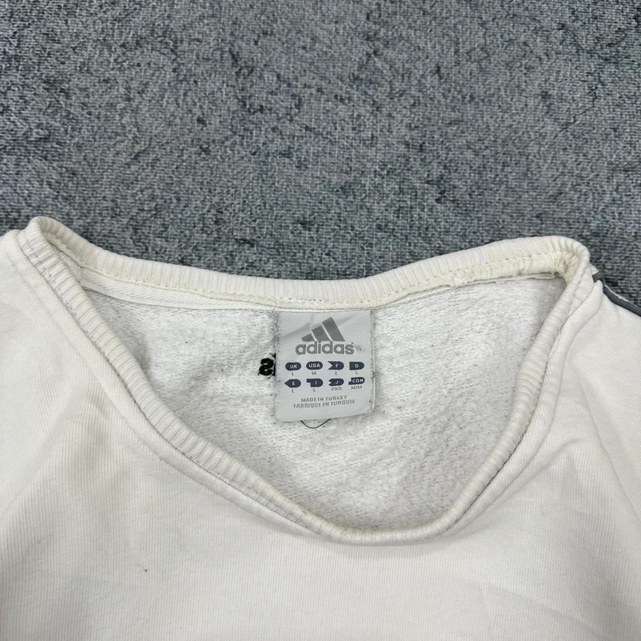 Adidas vintage big Logo embroidery Sweatshirt Crewneck weiß L