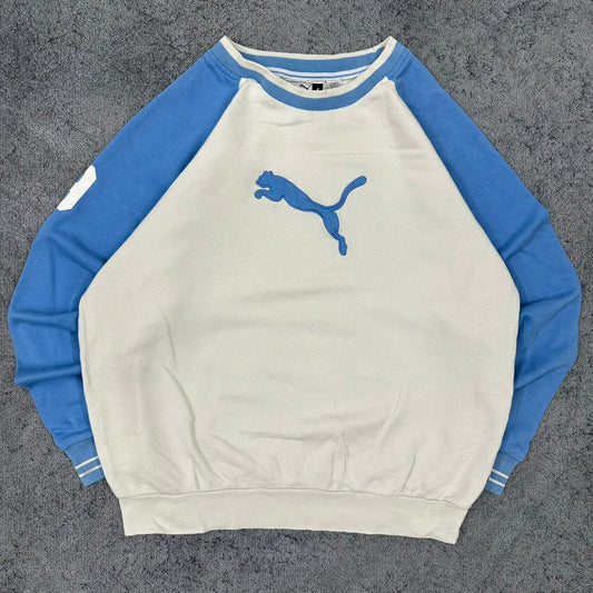 Puma vintage big Logo embroidery Sweatshirt Crewneck blau S