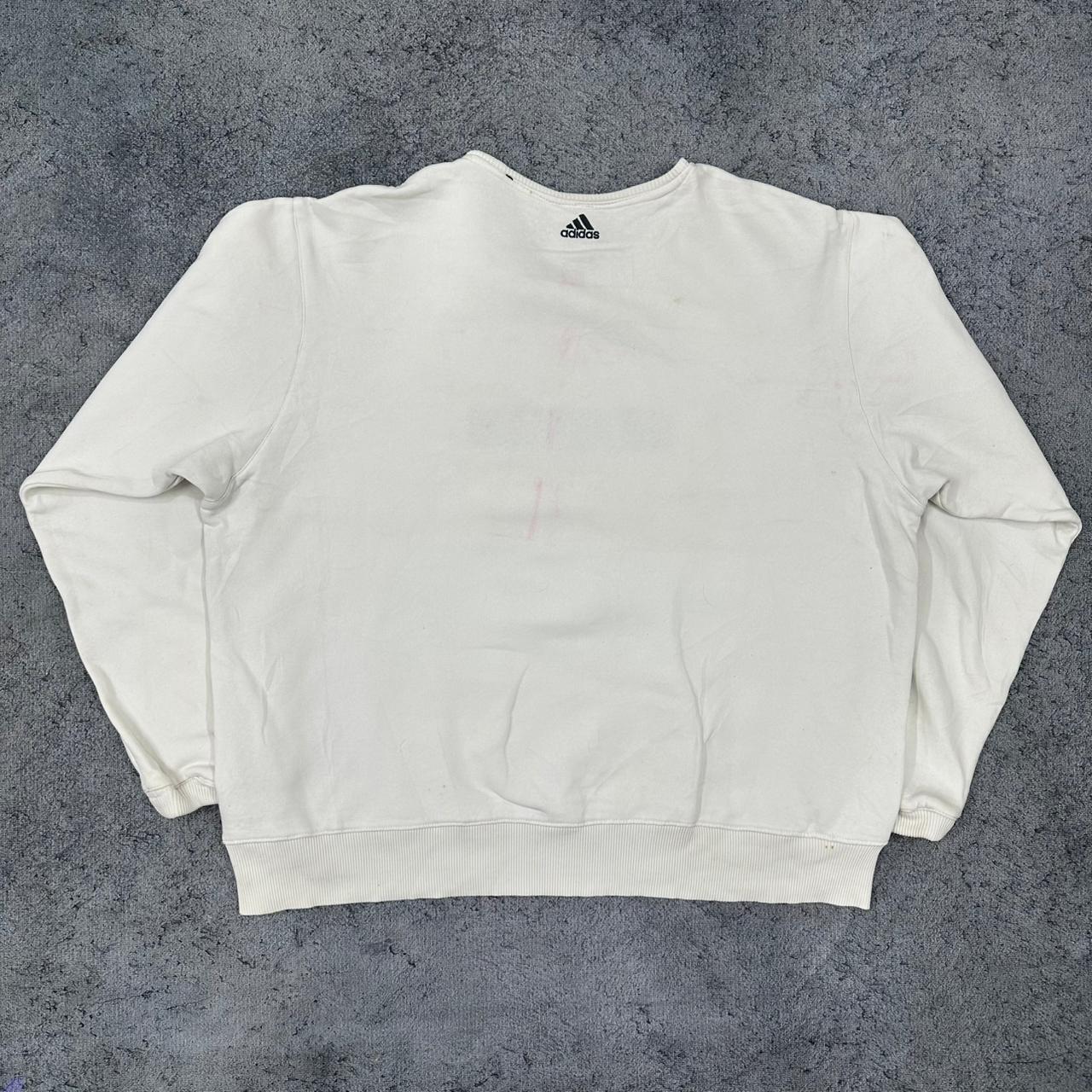 Adidas vintage big Logo embroidery Sweatshirt Crewneck weiß L