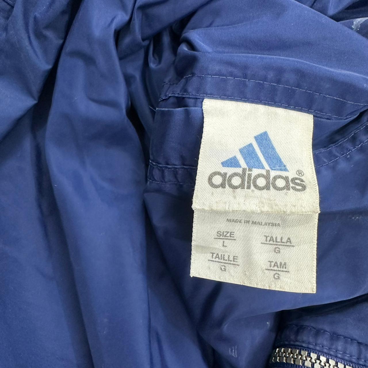 Adidas vintage Wendejacke gefütterte Jacke blau grau L