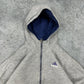 Adidas vintage Wendejacke gefütterte Jacke blau grau L
