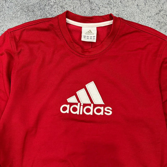 Adidas vintage big Logo Sweatshirt Crewneck rot M