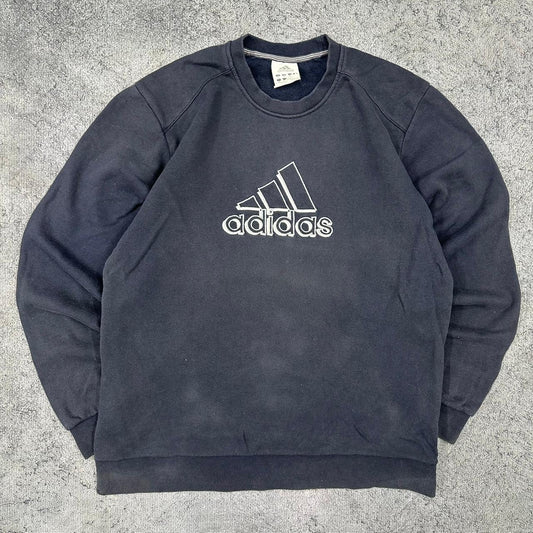 Adidas vintage big logo Sweatshirt Crewneck blau M