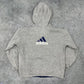 Adidas vintage Wendejacke gefütterte Jacke blau grau L