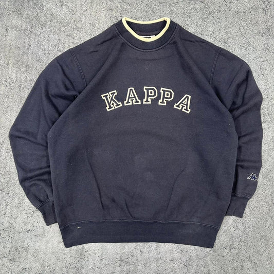 Kappa vintage big Logo embroidery Sweatshirt Crewneck blau S