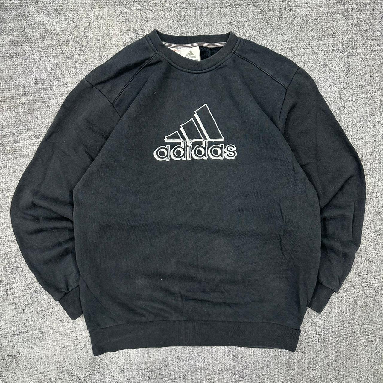 Adidas vintage big Logo Sweatshirt Crewneck schwarz S