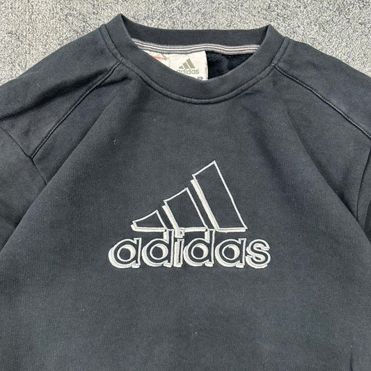 Adidas vintage big Logo Sweatshirt Crewneck schwarz S