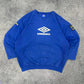 Umbro vintage big logo Sweatshirt Sweater blau L