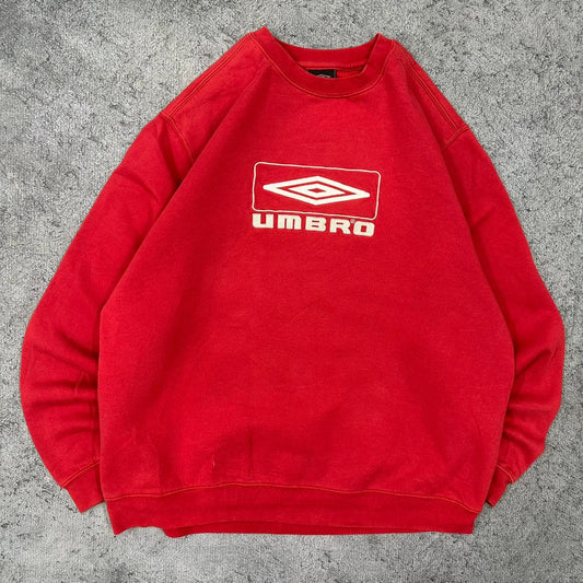 Umbro vintage big Logo Sweatshirt Crewneck rot L