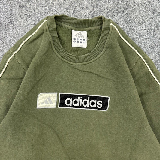 Adidas vintage big Box Logo Sweatshirt Crewneck grün S