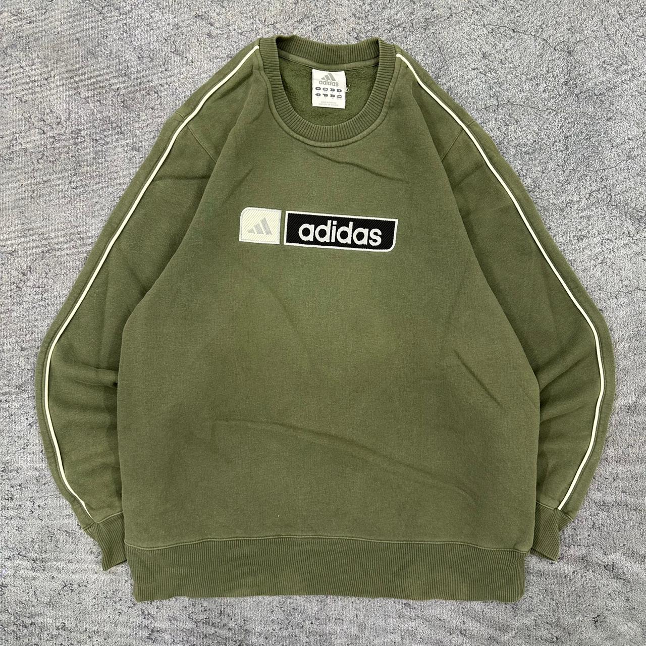 Adidas vintage big Box Logo Sweatshirt Crewneck grün S