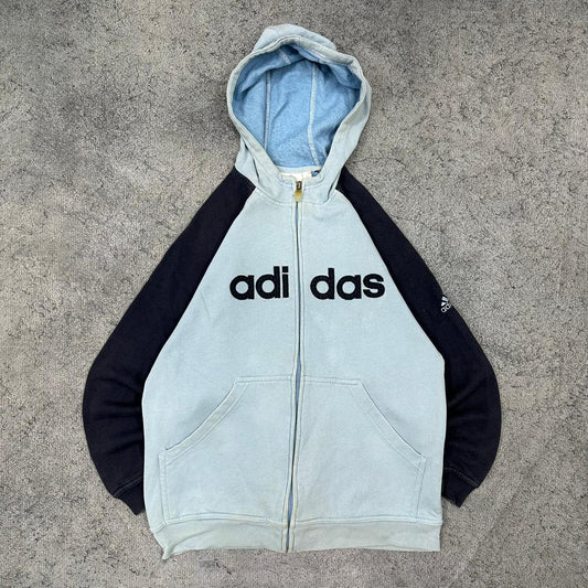 Adidas vintage big Logo Zipper Hoodie blau M