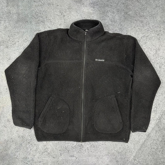 Columbia Fleece Jacke Teddy Zipper schwarz XL