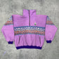 Salewa vintage crazy 80s Fleece Zip Sweatshirt lila L