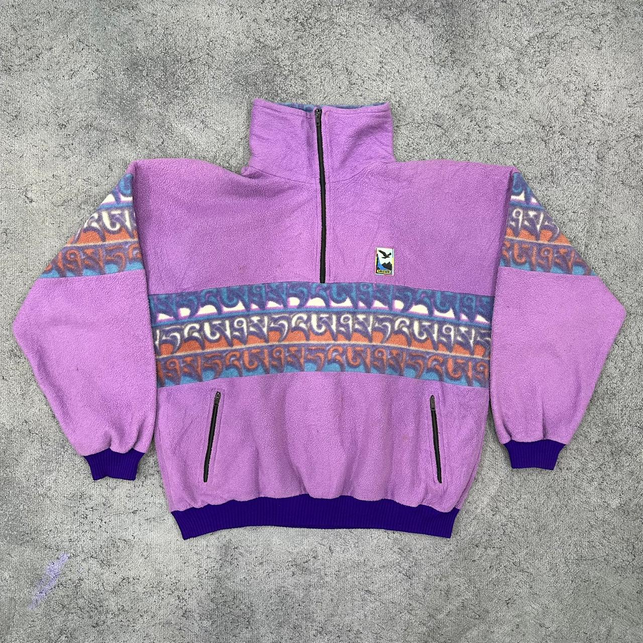 Salewa vintage crazy 80s Fleece Zip Sweatshirt lila L