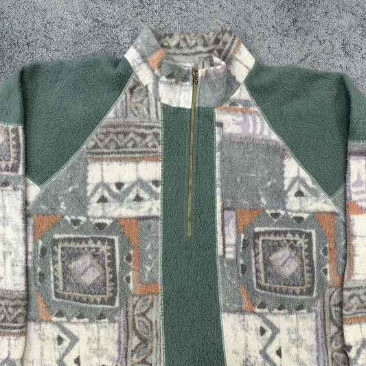 Vintage crazy 80s Fleece Zip Sweatshirt grün L