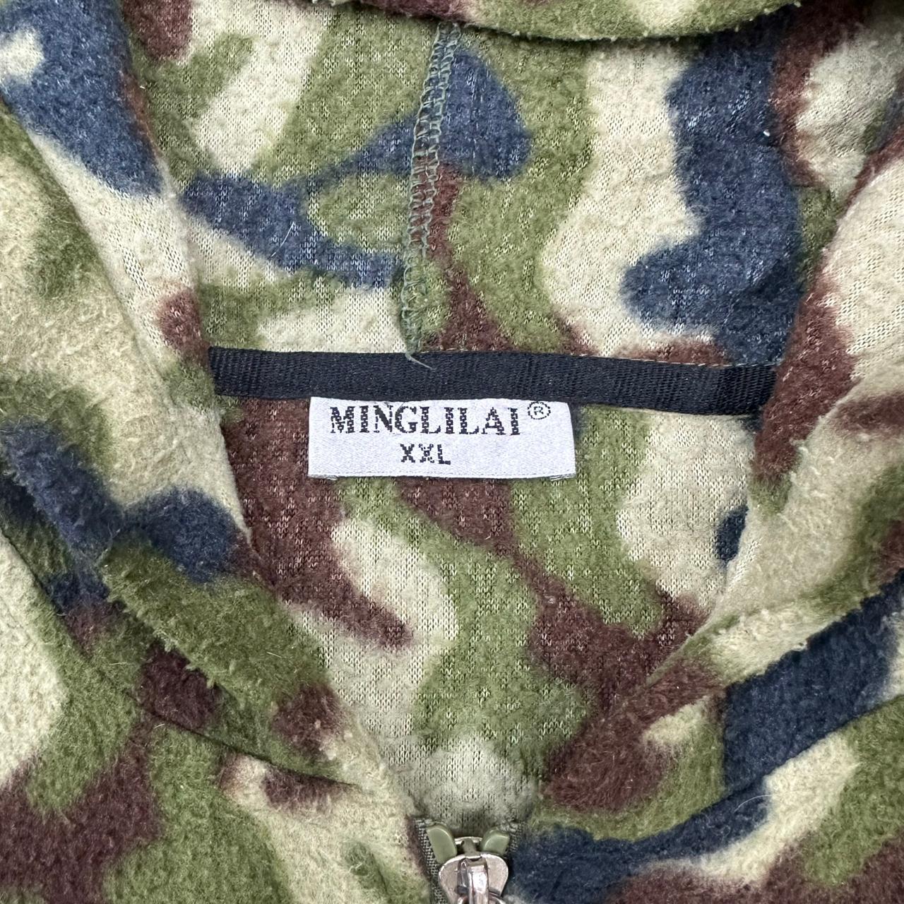 Vintage camouflage Zipper Fleece Jacke grün XXL