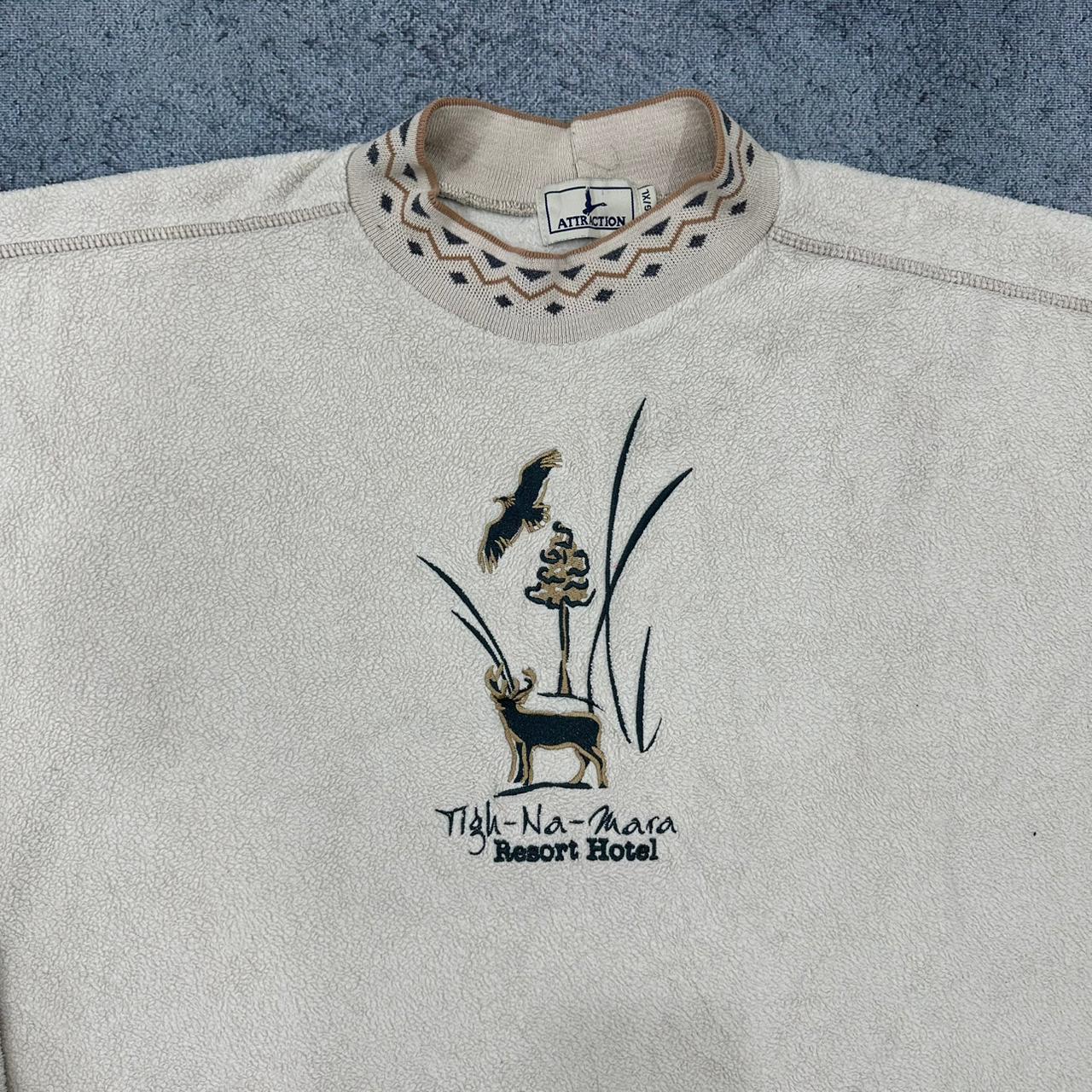 Vintage 90s Fleece Sweatshirt Sweater beige XL