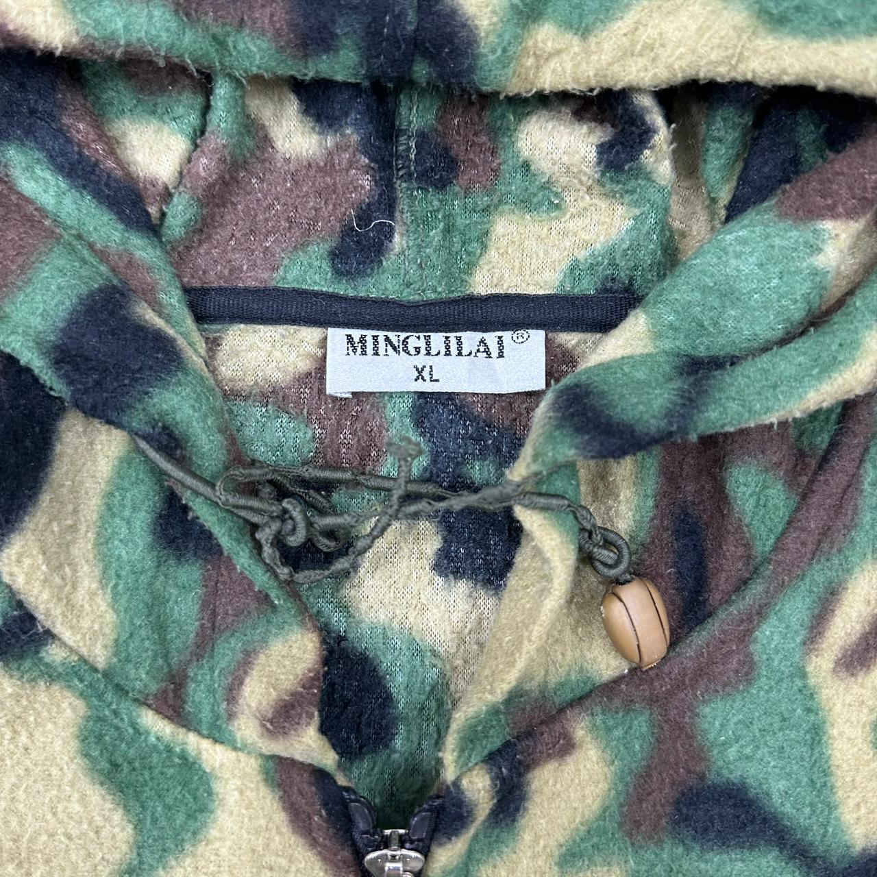 Vintage camouflage Fleece Zipper Jacke grün XL