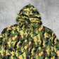 Vintage camouflage Fleece Zipper Jacke grün XL