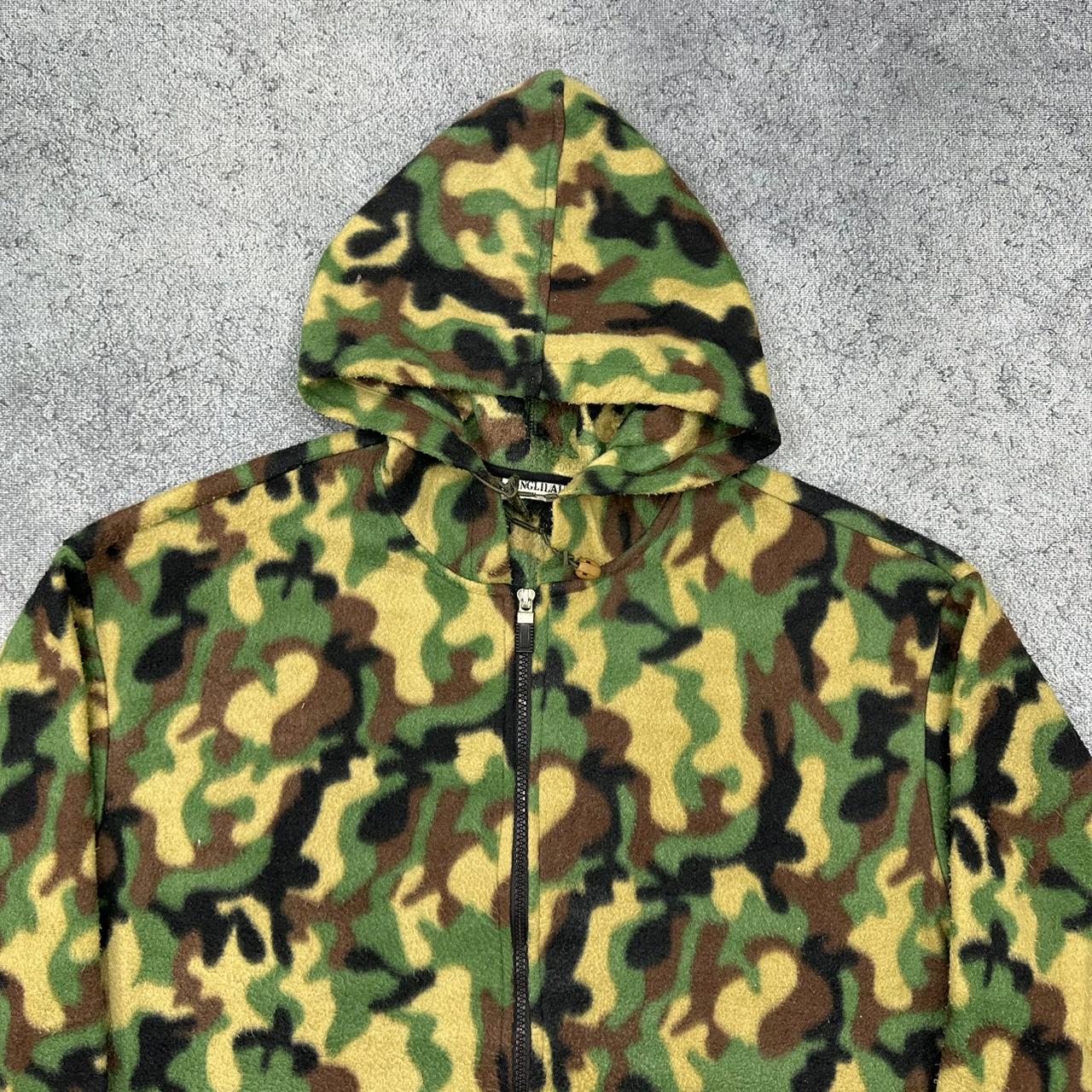 Vintage camouflage Fleece Zipper Jacke grün XL