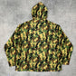 Vintage camouflage Fleece Zipper Jacke grün XL
