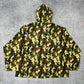 Vintage camouflage Zipper Fleece Jacke grün XXL