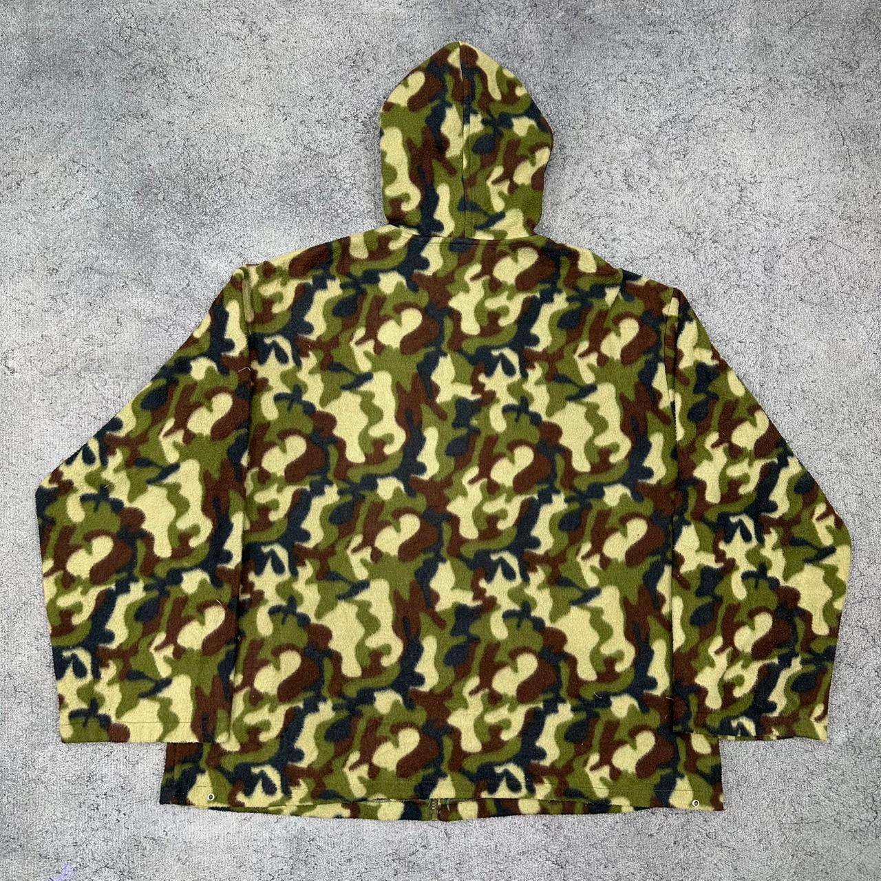 Vintage camouflage Zipper Fleece Jacke grün XXL
