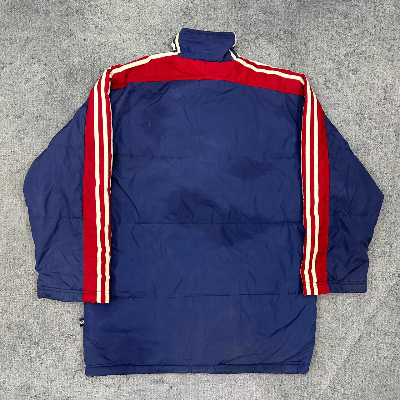 Adidas vintage gefütterte Jacke Parka blau S
