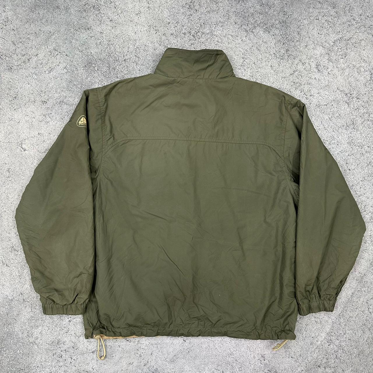Nike ACG vintage 2in1 Wendejacke Fleece Softshell Jacke grün beige L