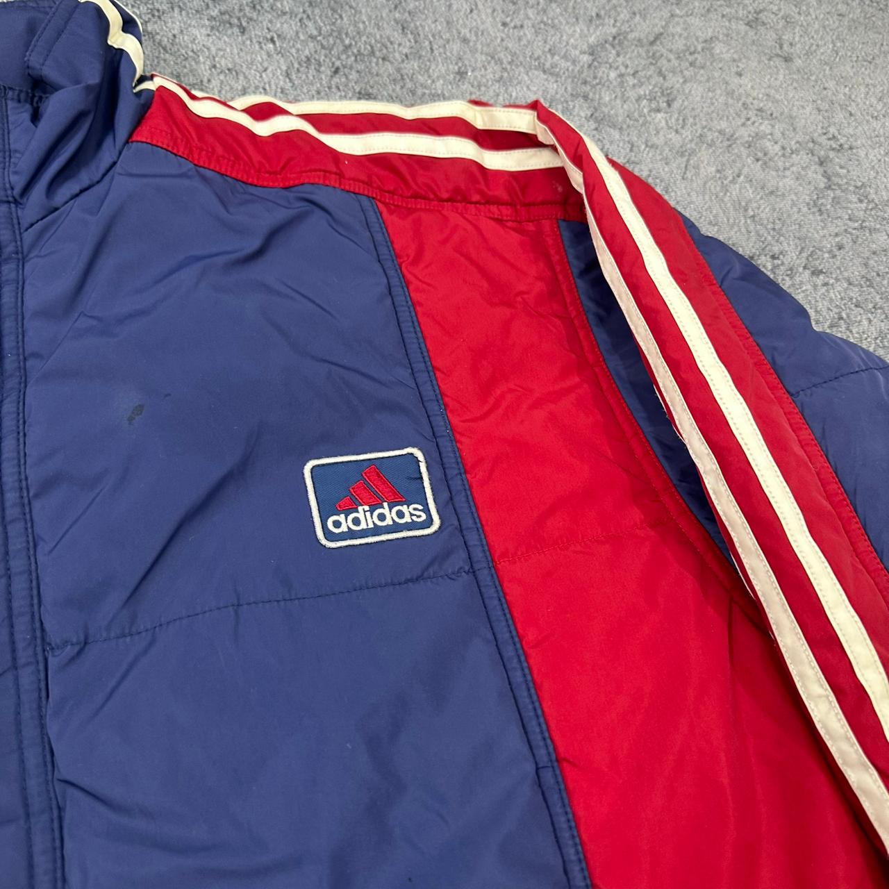 Adidas vintage gefütterte Jacke Parka blau S