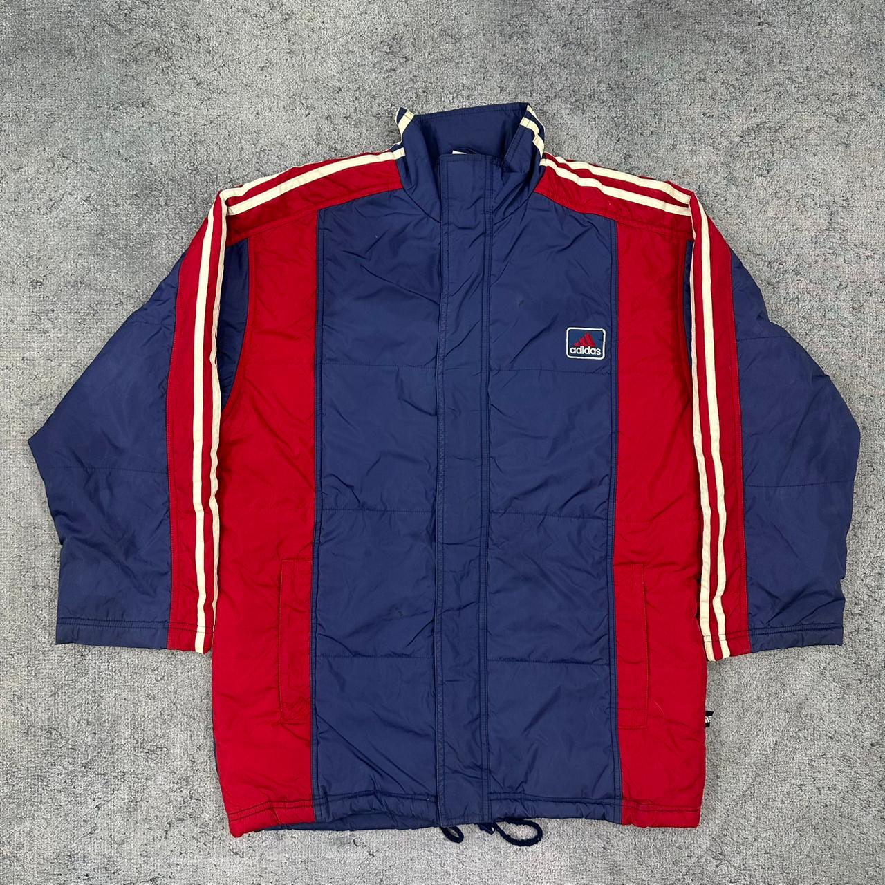 Adidas vintage gefütterte Jacke Parka blau S