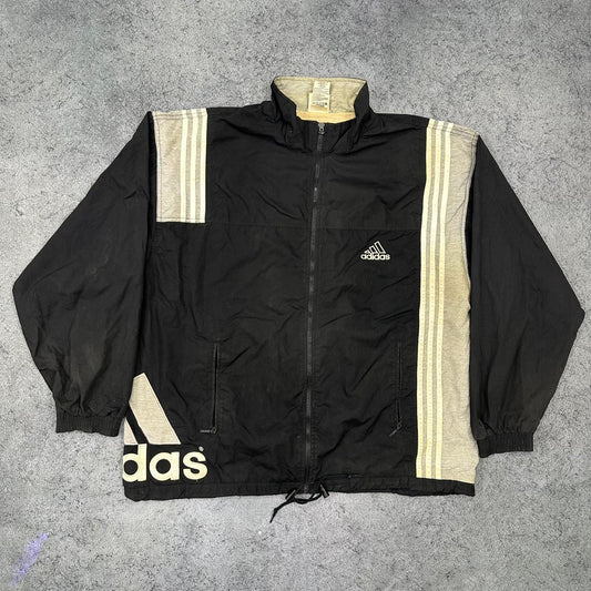 adidas vintage Windbreaker Jacke schwarz XXL