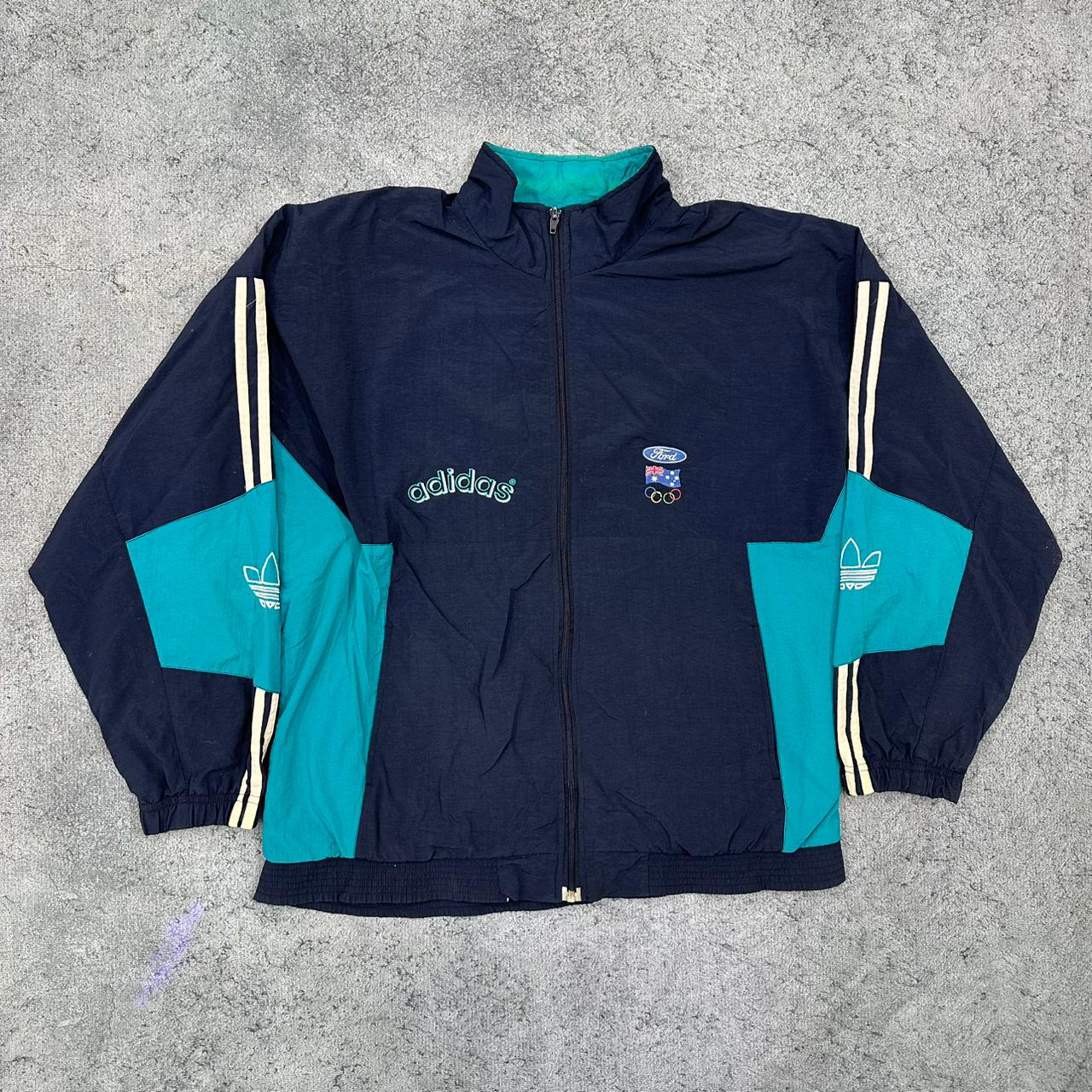 Adidas vintage Ford x Olympia x Australien Windbreaker Trackjacket blau XL