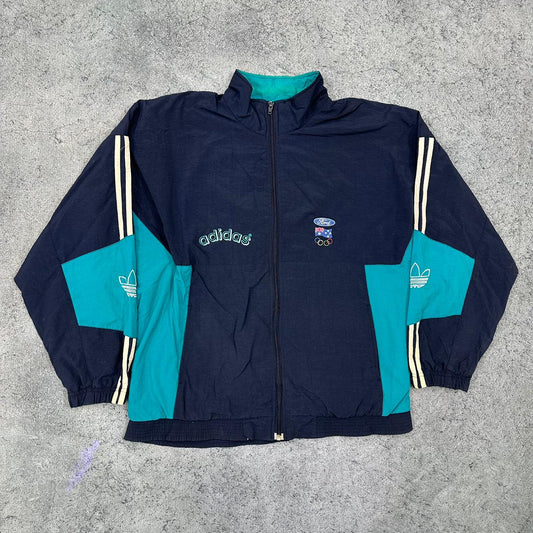Adidas vintage Ford x Olympia x Australien Windbreaker Trackjacket blau XL