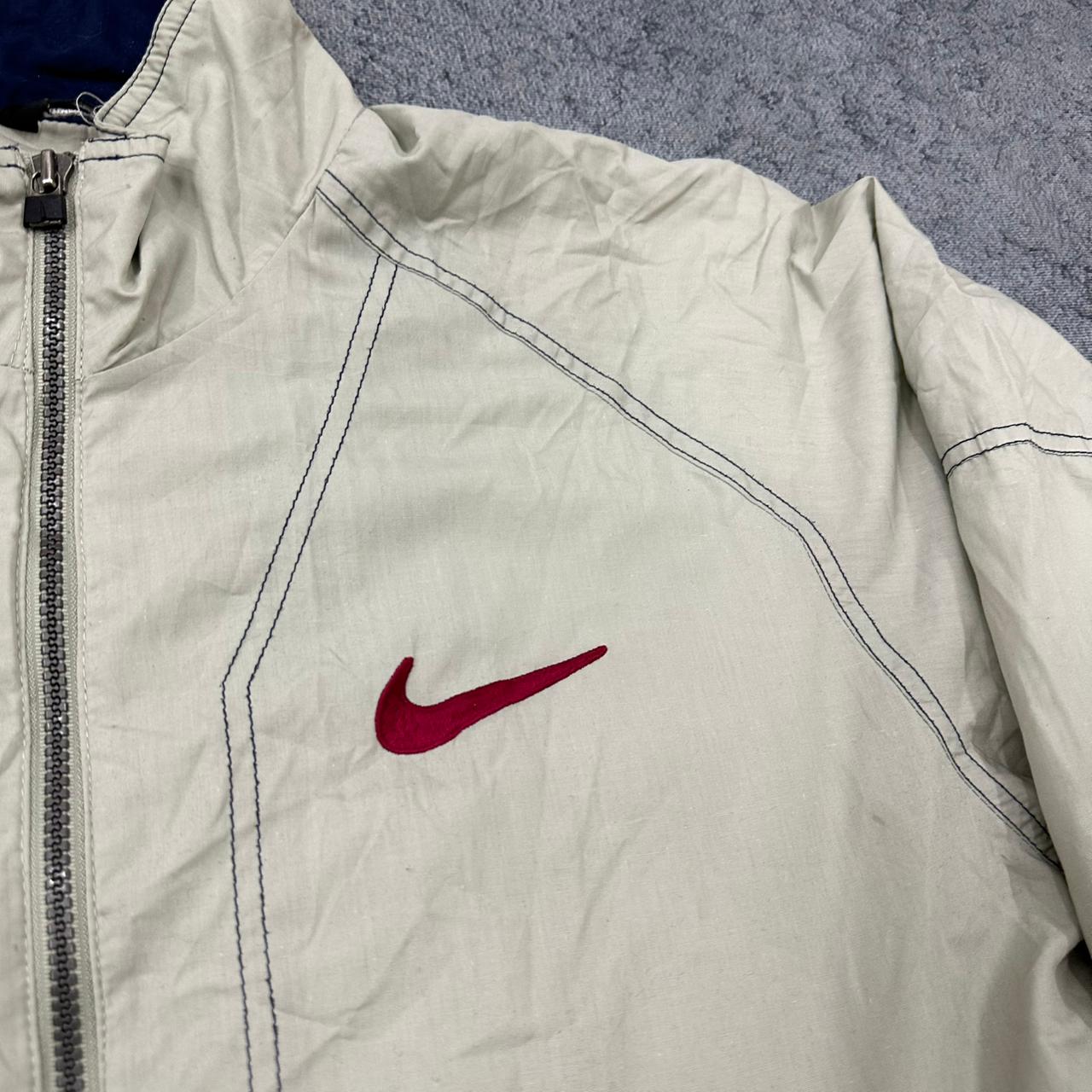 Nike vintage big Logo Windbreaker Trackjacket Jacke creme S