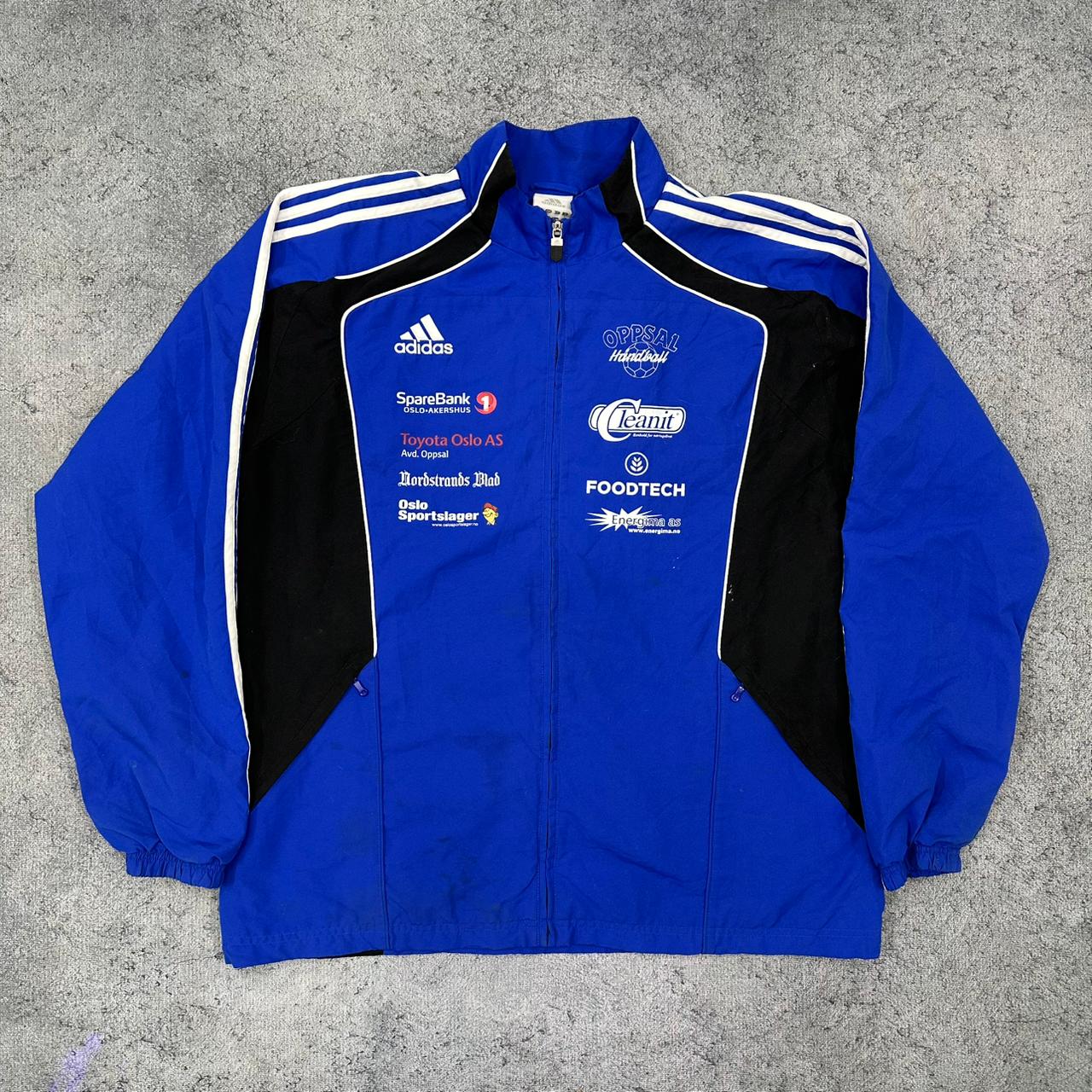 Adidas vintage Racing Design Windbreaker Trackjacket Jacke blau XL