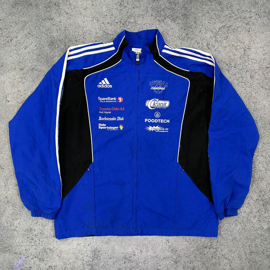 Adidas vintage Racing Design Windbreaker Trackjacket Jacke blau XL