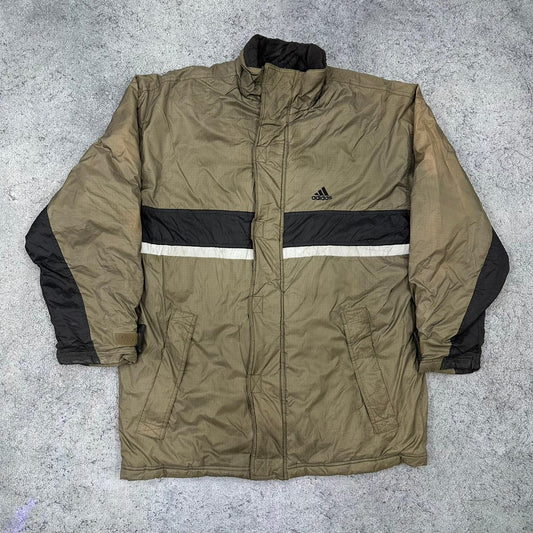 Adidas vintage Parka Jacke gefüttert grün XL