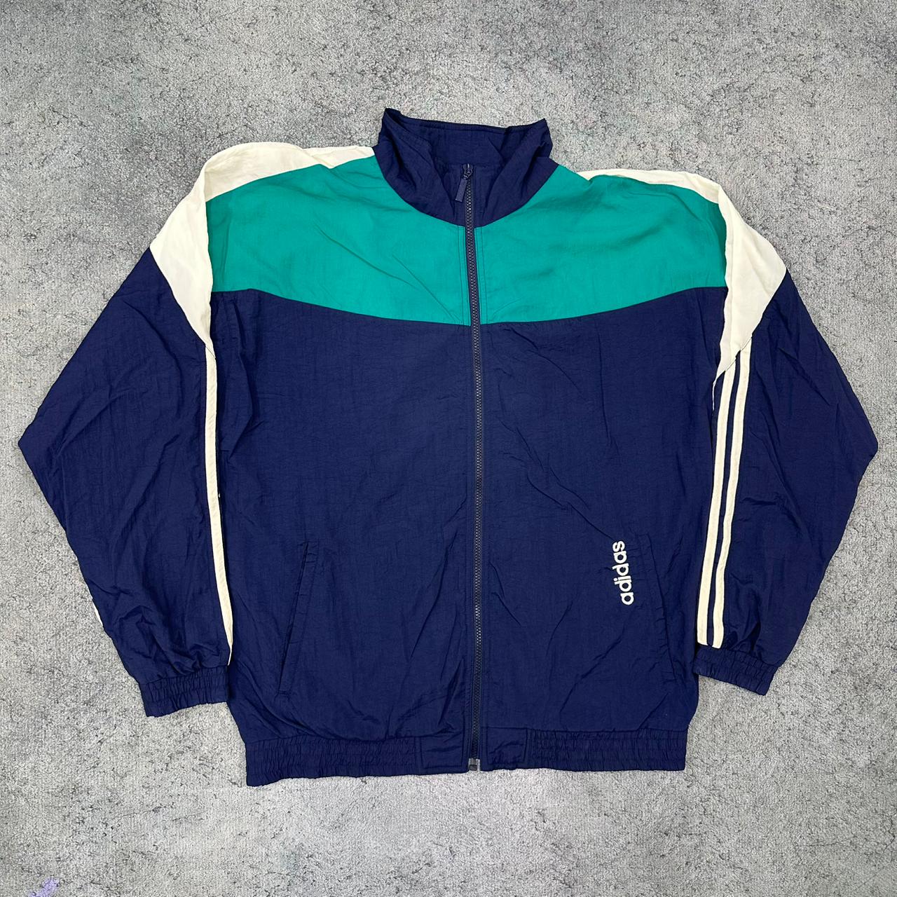 Adidas vintage Trackjacket Windbreaker Jacke blau L