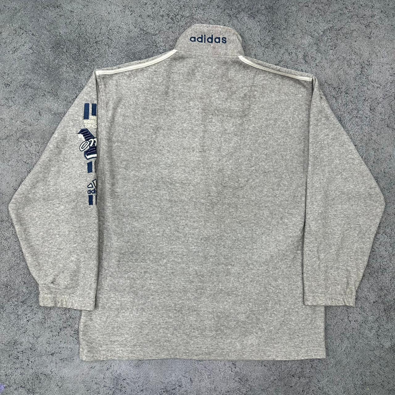 Adidas one big Logo vintage Zipper Fleece Jacke grau L