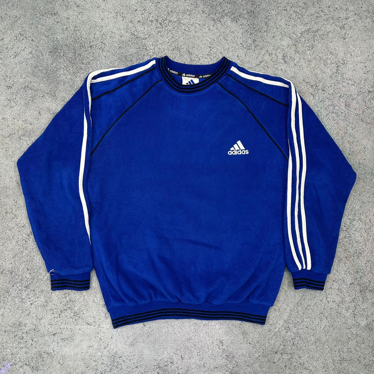 Adidas vintage Fleece Sweatshirt Sweater blau L