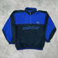 Adidas vintage big Logo embroidery Fleece Jacke Zipper blau S