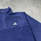 Adidas vintage Fleece Zip Sweatshirt Sweater blau M