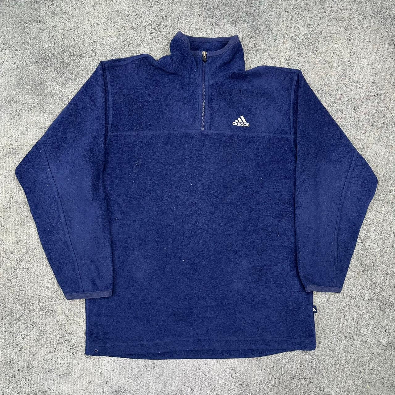 Adidas vintage Fleece Zip Sweatshirt Sweater blau M