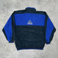 Adidas vintage big Logo embroidery Fleece Jacke Zipper blau S