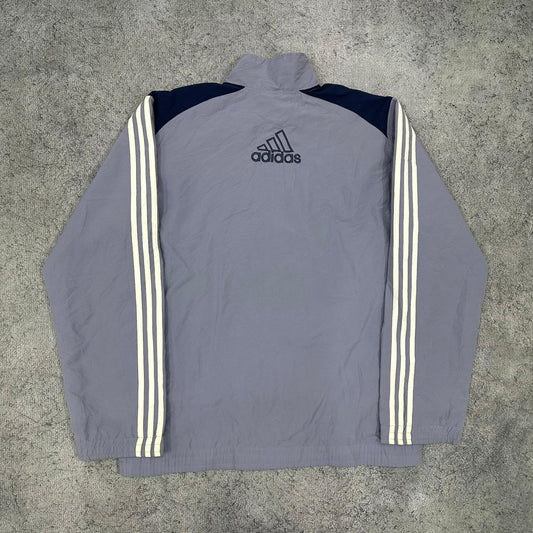 Adidas vintage Trackjacket Windbreaker Jacke streetwear three stripes blau L