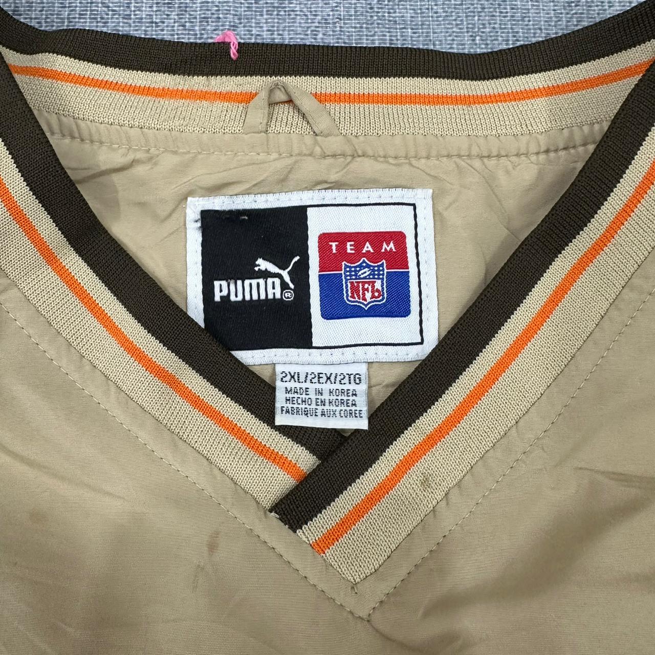 NFL x Puma Cleveland Browns vintage Sweatshirt varsity Jacket Windbreaker Football beige XXL
